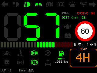 Экран m2Dashboard: спуск
